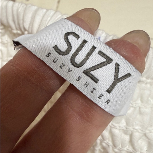 Suzy Shier White Smocked Bodice Eyelet Tier Maxi Dress boho/beach/flowing. XS - Picture 7 of 12